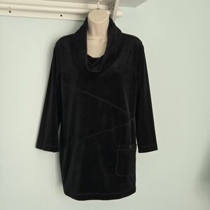 EUC Ali Miles Cowl Neck Velour Tunic